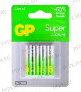 Батарейки GP Super LR3 (ААА) алкалин (блистер 4 шт) [40/320]