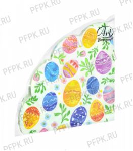 Салфетки бум. BOUQUET РОНДО, 3-сл.,с рис. (12 листов) Пасха.Акварельные яйца [15/15]
