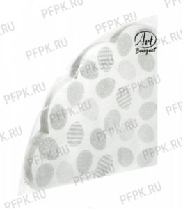 Салфетки бум. BOUQUET РОНДО, 3-сл.,с рис. (12 листов) Пасха.Пасхальные яйца.Серебро [15/15]