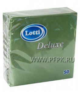 Салфетки бум. LOTTI 25х25, 1-сл. (50 листов) Deluxe Зеленые [18/18]