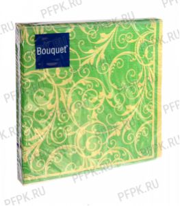 Салфетки бум. BOUQUET 33х33, 3-сл.,с рис. (20 листов) Очарование на зеленом [12/12]
