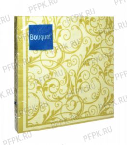 Салфетки бум. BOUQUET 33х33, 3-сл.,с рис. (20 листов) Очарование на кремовом [12/12]