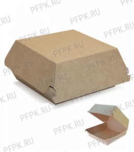 Коробка бум. для гамбургера 120х120мм h70мм крафт (L) 411-078 [50/300]