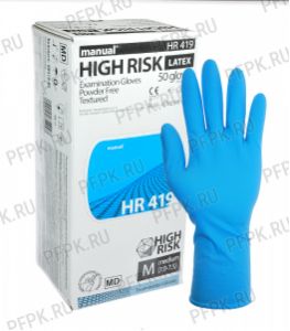Перчатки латексные ЧЗ MANUAL HIGH RISK (Хай риск) M [25/250]