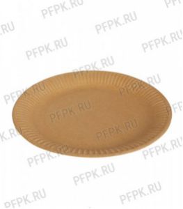 Тарелка бумажная 230 мм КРАФТ 411-086 [100/500]