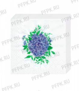 Салфетки бум. BOUQUET 20х20, 2-сл. (250 листов) Голубая гортензия [6/6]