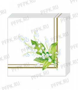 Салфетки бум. BOUQUET 20х20, 2-сл. (250 листов) Ландыши [6/6]