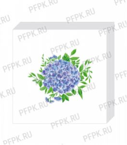Салфетки бум. BOUQUET 20х20, 2-сл. (30 листов) Голубая гортензия [26/26]